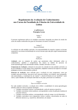 Regulamento da Avaliação de Conhecimentos nos Cursos da