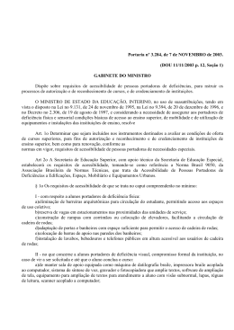 Portaria n&ordm; 3.284, de 7 de NOVEMBRO de 2003.