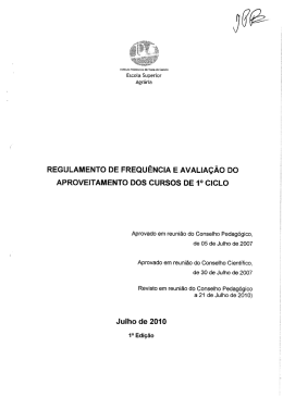regulamento de frequência e avaliação do aproveitamento dos