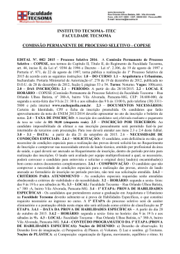 itec faculdade tecsoma comiss&atilde;o permanente de processo seletivo