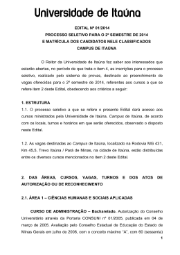 Edital completo - Universidade de Ita&uacute;na