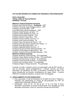 1 ATA DA 668&ordf; REUNI&Atilde;O DA C&Acirc;MARA DE PESQUISA E P&Oacute;S