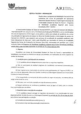 EDITAL PROGRAD/ARI n. 02/2014