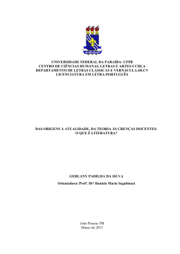 Das origens à atualidade, da teoria às crenças docentes