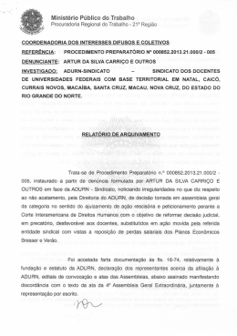 Relatório de Arquivamento MPT