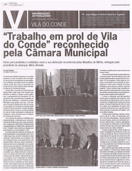 ""Trabalho em Pro de Vila do Conde" reconhecido pela Câmara
