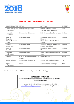 LIVROS 2016 - ENSINO FUNDAMENTAL I LIVRARIA ITAGYBA