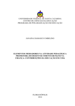 Elementos mediadores na atividade pedag&oacute;gica promotora do
