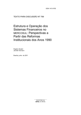 Estrutura e Opera&ccedil;&atilde;o dos Sistemas Financeiros no MERCOSUL