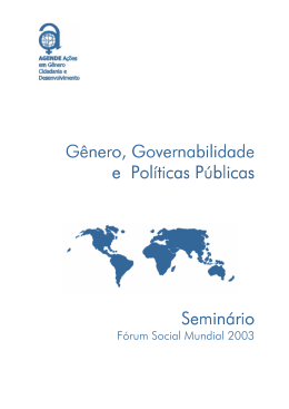 G&ecirc;nero, Governabilidade G&ecirc;nero, Governabilidade e Pol&iacute;ticas