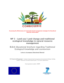 WP 3 &ndash; Land use/ Land change and traditional