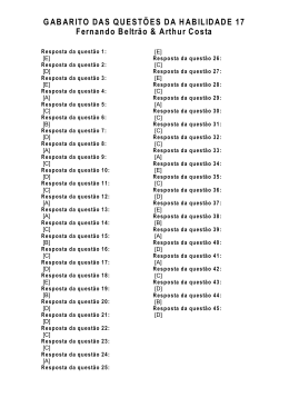 GABARITO DAS QUESTÕES DA HABILIDADE 17 Fernando Beltrão