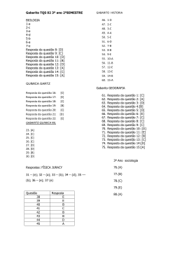 Gabarito TQS 02 3&ordm; ano 2&ordm;BIMESTRE BIOLOGIA 1-a 2