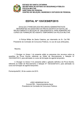 Gabarito Definitivo - Pol&iacute;cia Militar de Santa Catarina