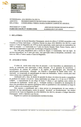 INTERESSADA: ANA REGINA DA SILVA ASSUNTO