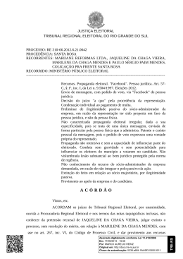 Ac&oacute;rd&atilde;o - processo RE31066 - Tribunal Regional Eleitoral do Rio