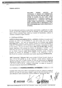 SEGUNDO TERMO ADITIVO AO cONTRATO N° 020/2013 DE