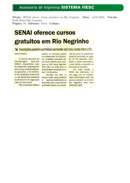 T´ıtulo: SENAI oferece cursos gratuitos em Rio Negrinho