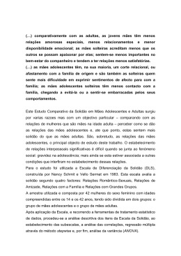 (&hellip;) comparativamente com as adultas, as jovens m&atilde;es t&ecirc;m