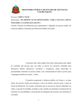 DEFENSORIA PÚBLICA DO ESTADO DE SÃO PAULO Conselho