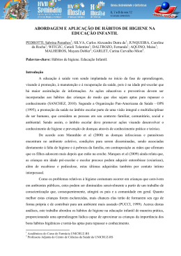 abordagem e aplica&ccedil;&atilde;o de h&aacute;bitos de higiene na