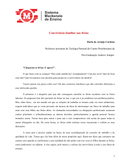 Artigo Conviv&ecirc;ncia familiar nas f&eacute;rias