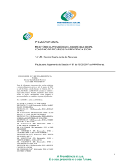 PREVIDÊNCIA SOCIAL MINISTÉRIO DA PREVIDÊNCIA E