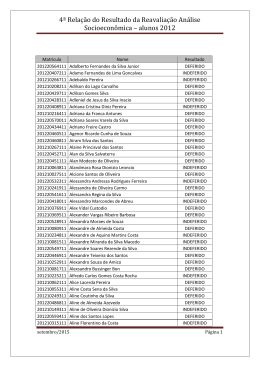 4&ordf; Rela&ccedil;&atilde;o do Resultado da Reavalia&ccedil;&atilde;o An&aacute;lise