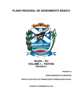 PLANO REGIONAL DE SANEAMENTO B&Aacute;SICO Quatis &ndash; RJ