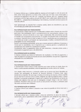 A empresa informa que o resultado global da empresa - Sindpd-df