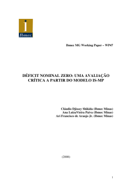 d&eacute;ficit nominal zero: uma avalia&ccedil;&atilde;o cr&iacute;tica a partir do modelo is-mp