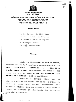 Senten&ccedil;a da D&eacute;cima Quarta Vara C&iacute;vel da Comarca de S&atilde;o Paulo/SP