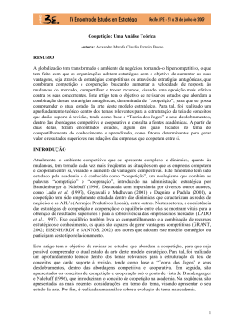 Coopeti&ccedil;&atilde;o: Uma An&aacute;lise Te&oacute;rica RESUMO A globaliza&ccedil;&atilde;o