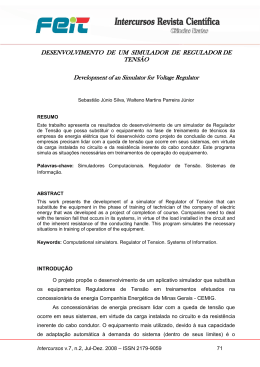 Desenvolvimento de Um Simulador de Regulador de Tens&atilde;o