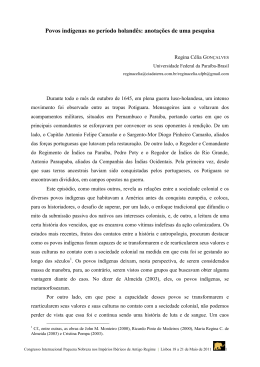 Povos ind&iacute;genas no per&iacute;odo holand&ecirc;s: anota&ccedil;&otilde;es de uma