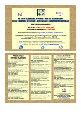 XII Ciclo de Debates sobre Educação Inclusiva FAE UFMG