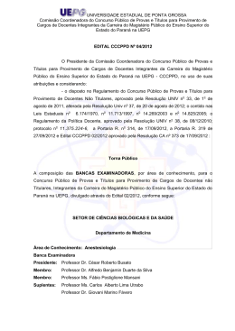 Edital CCCPPD n&ordm; 04/2012 - Universidade Estadual de Ponta Grossa