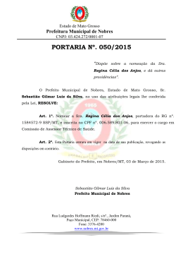 portaria nº. 050/2015 - Prefeitura Municipal de Nobres