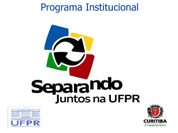 Programa Separando Juntos na UFPR – Regina Célia Zanelatto