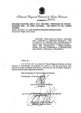 Ac&oacute;rd&atilde;o n. 23.702 - Tribunal Regional Eleitoral de Santa Catarina
