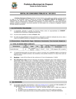 edital completo - Prefeitura de Chapec&oacute;