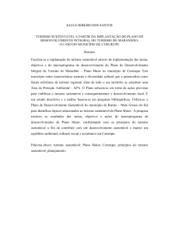SAULO RIBEIRO DOS SANTOS TURISMO SUSTENT&Aacute;VEL A