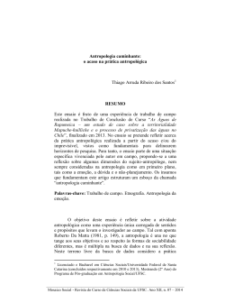Antropologia caminhante - Ci&ecirc;ncias Sociais