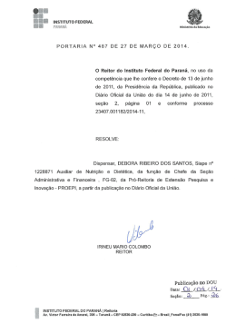 PORTARIA N° 487 DE 27 DE MARÇO DE 2014. O Reitor do