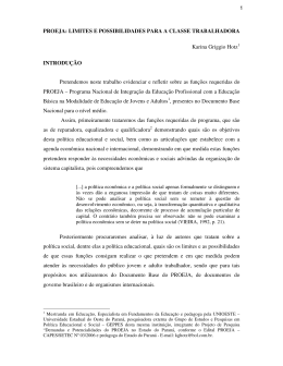 proeja: limites e possibilidades para a classe trabalhadora