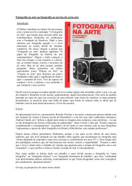1 Fotografia na arte ou fotografia ao servi&ccedil;o de