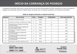 |Níc|o DA coBRANçA DE PEDÁGio