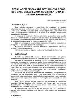 Reciclagem de Camada Betuminosa como Sub-base