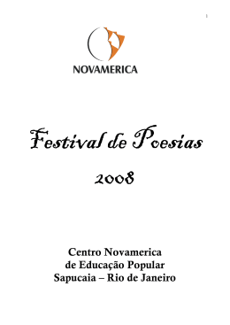 Centro Novamerica de Educa&ccedil;&atilde;o Popular Sapucaia &ndash; Rio de Janeiro