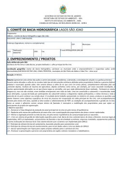 Projeto dedicado &agrave; calha principal do rio Una